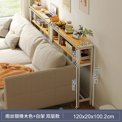 Multi-functional Living Room Long Partition Rack Bed Tail Storage Table Rear Sofa Gap Narrow Side Table Space-Saving Furniture