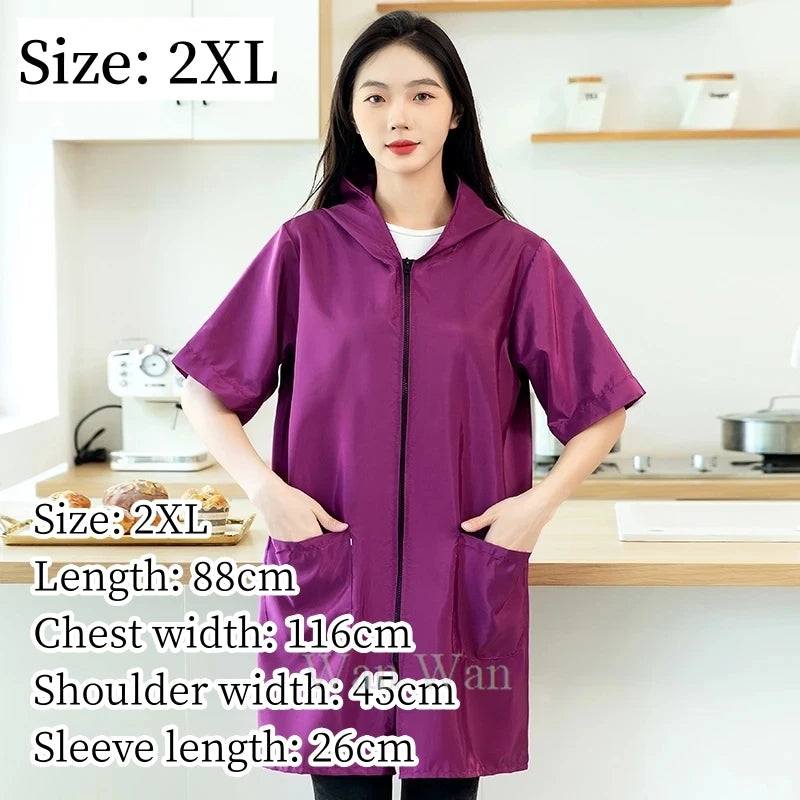 Pet Groomer Work Clothes Dog Grooming Uniform Short Sleeve Waterproof Gown New Black Beauty Salon Robe Barber Shop Apron Y1111