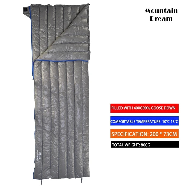 Outdoor Camping Sleeping Bag 90% Goose Down Adult Envelope Type Ultralight Portable Sliping Down Sleeping Bag Hiking Warm Bag