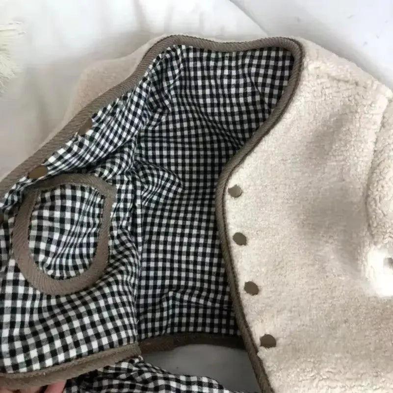 New Autumn and Winter New Warm Jacket Children Two Sides Wear Plaid Plush Jacket Kids Jackets Winter Clothes for Girls