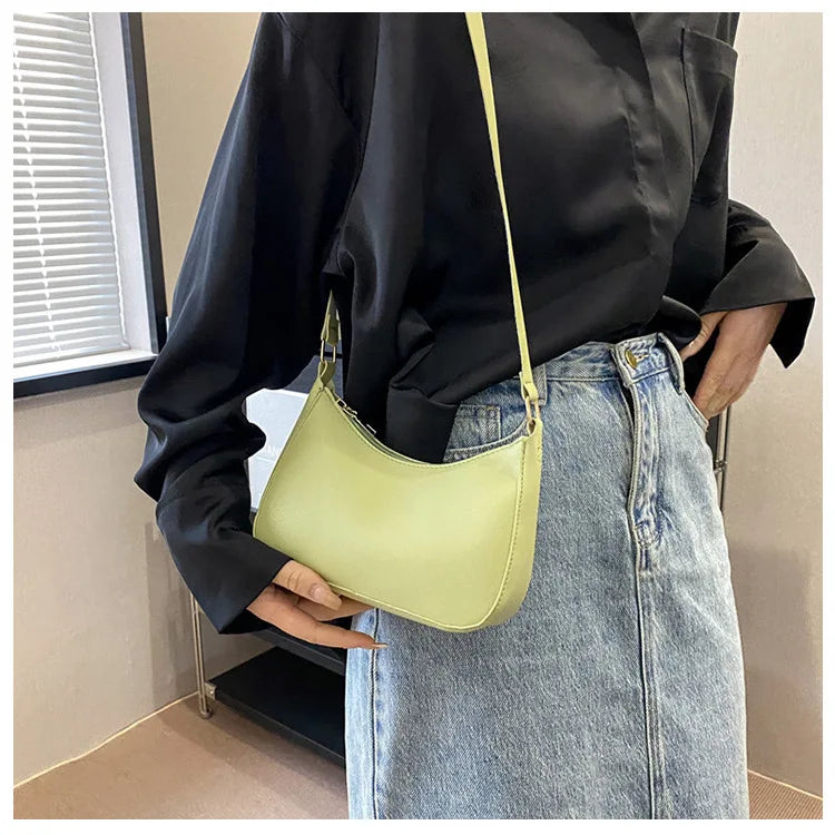 Fashionable and Trendy Solid-color Handbags Simple and New Small Square Bag Stylish and High-quality Single-shoulder Armpit Bags