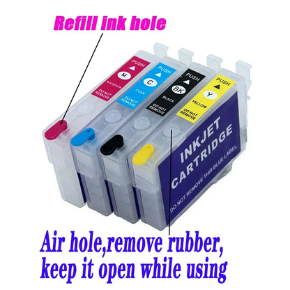 4PC 502XL 29XL 18XL 220 16XL 603XL 604XL 503XL 212XL Refill Ink Cartridge No Chip For Epson XP 2200 2205 3200 3205 Printers