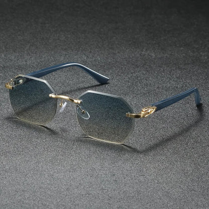1PC Fashionable Design Sunglasses, Frameless, Suitable For Both Men And Women, Casual Wear, Holiday Use, Sturdy Glasses