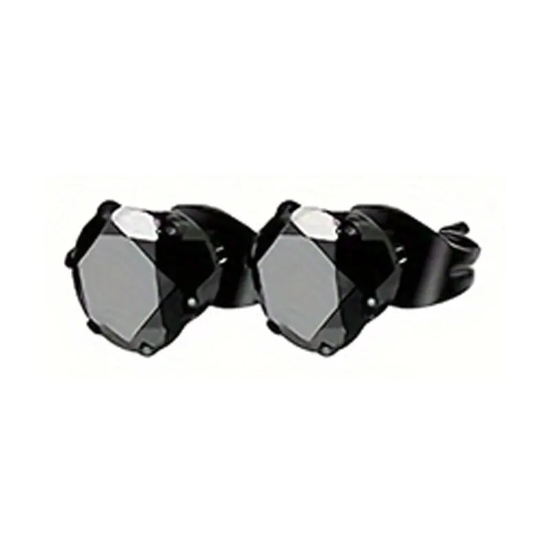 21 pairs of men's stainless steel earrings, circular CZ earrings, hypoallergenic earrings, unisex perforated earrings