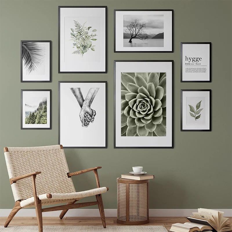 Nordic Home Decor Peace Nature Green Botanical Wall Posters and Prints Canvas Painting Art Pictures for Living Room Wall Decor