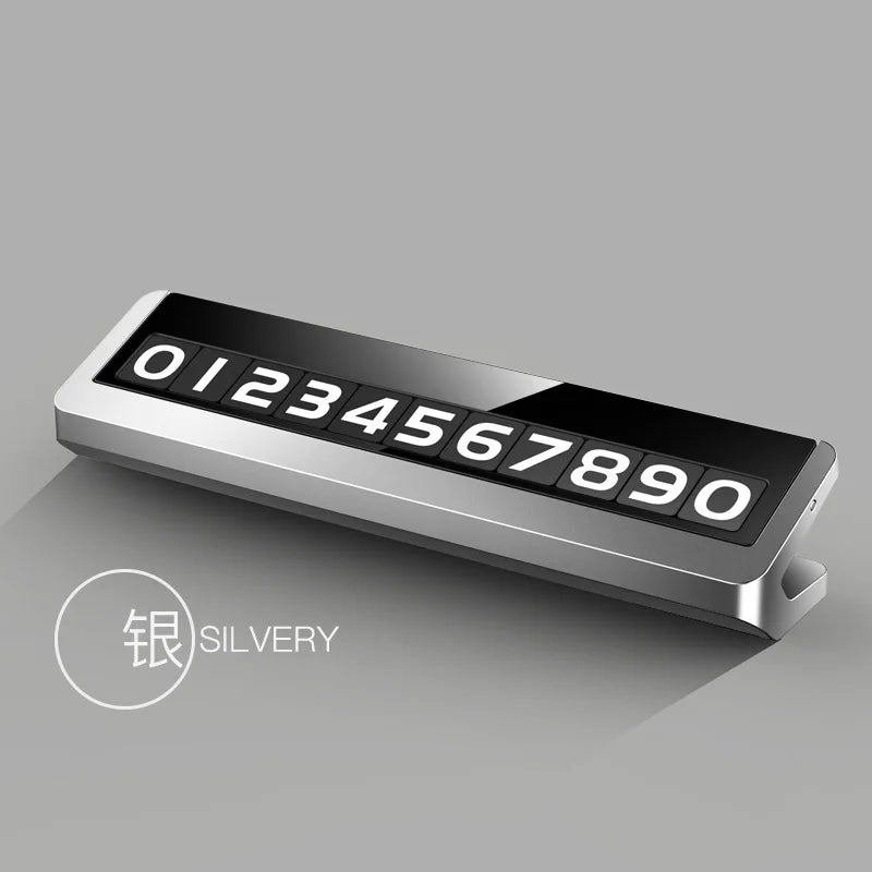 Car Temporary Parking Card Universal Rotate Phone Number Plate Aluminum Stickers Park Stop in Car-styling Auto Accessories