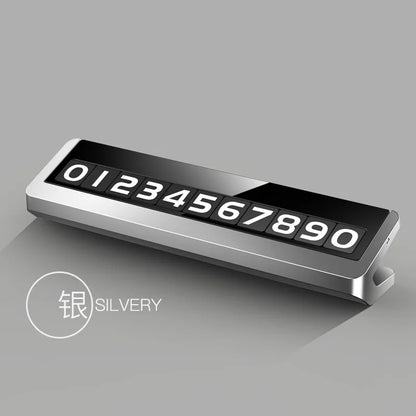 Car Temporary Parking Card Universal Rotate Phone Number Plate Aluminum Stickers Park Stop in Car-styling Auto Accessories