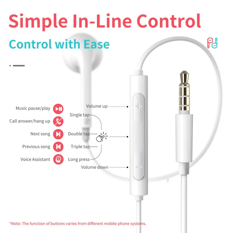 Edifier P180 Plus Wired Earphones 3.5mm Earphones AUX Line-In Control Clear Phone Call with Microphone