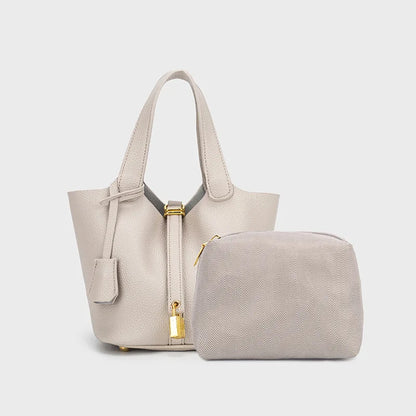 Classic Vegetable BasketpuWomen's Handbag Simple Bucket Bag Mother Bag Fashion Versatile Women's Bag Cross-border