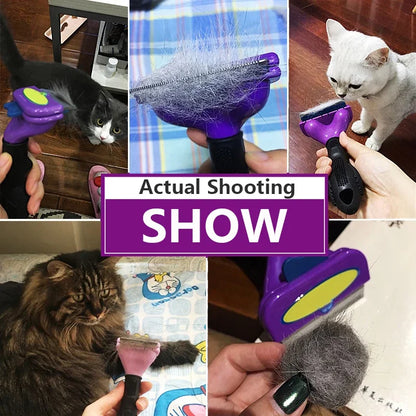 Pet Grooming Brush for Cats And Dogs - Hair Removal Comb Massage Cleaning Tool for Cat Hair Remover Shedding Control