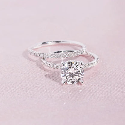 Hot Selling Silver Plated Rings Set For Women Geometric Punk Cubic Zirconia Jewelry Wedding Engagement Ring Size 5-11