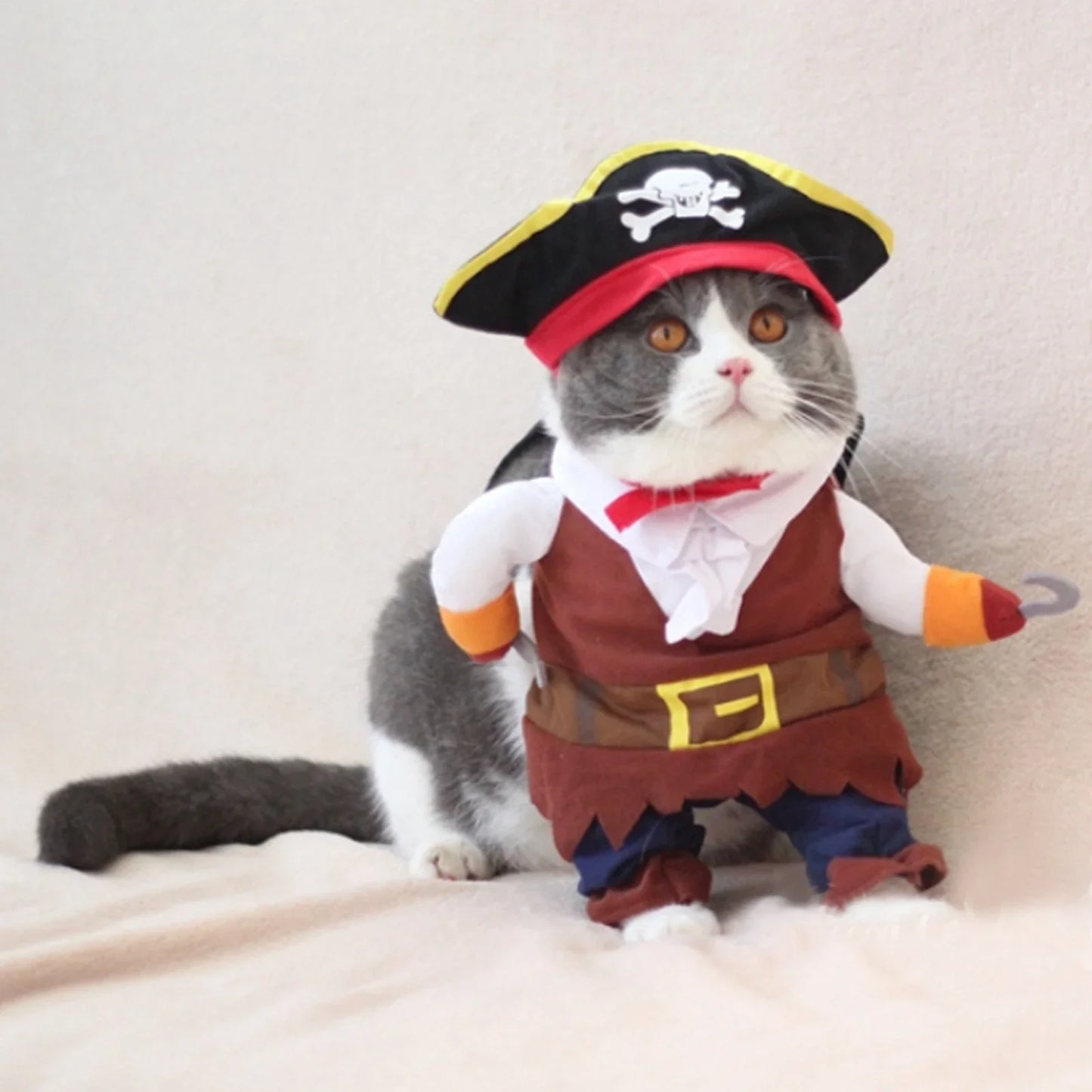 Polyester Cute Durable Pet Halloween Clothes Pirate Funny Costume Dress Up For Cats Dogs