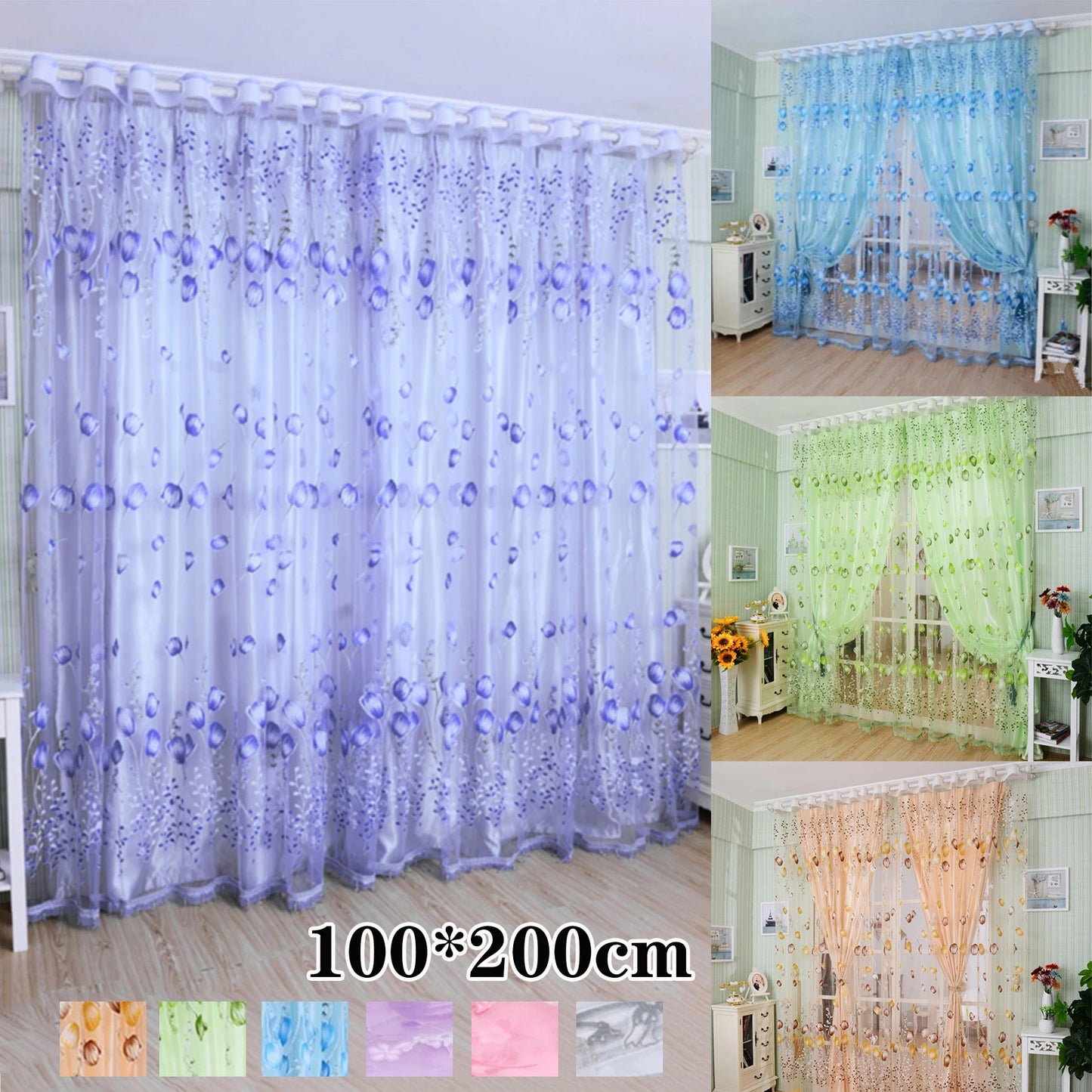 Tulle Curtains Modern Simplicity Living Room Sheer Window Curtains Children's Bedroom Kitchen Soft Comfortable Fabric