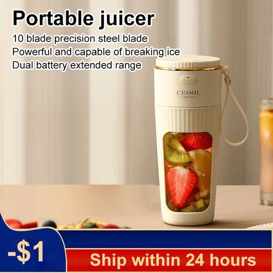2025 New Rechargeable Mixers Fresh Fruit Juicers Usb Portable Juice Bottle Mini Fast Electric Blender Smoothie Ice Maker Home
