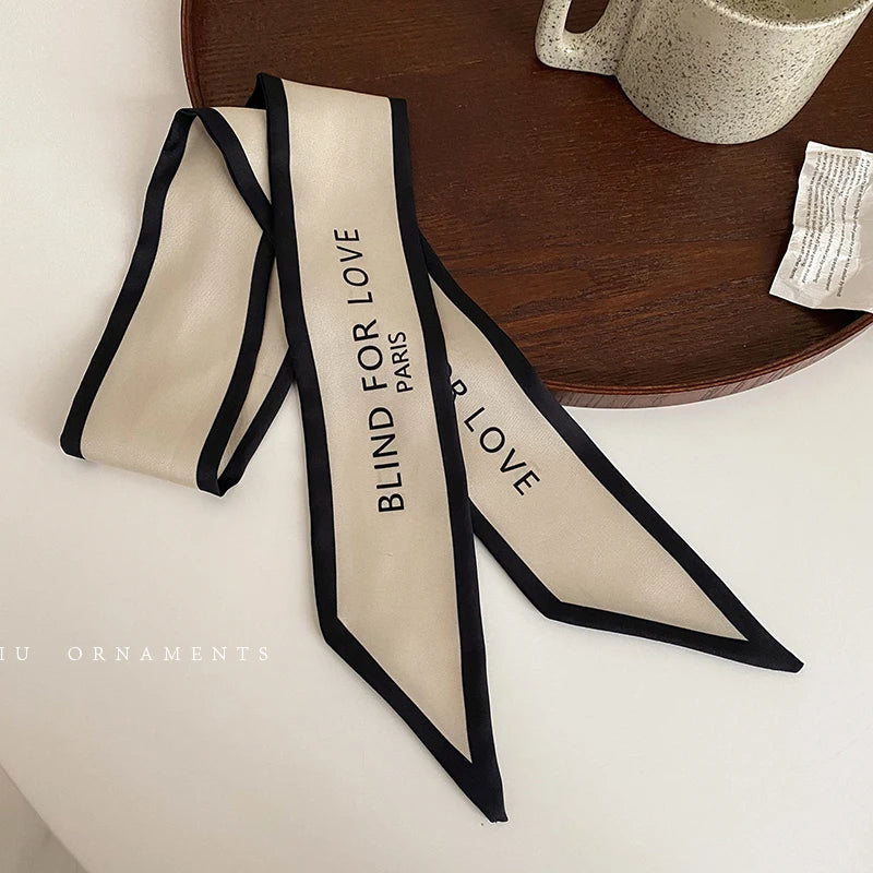 2024 New Luxury Brand Scarf Tarot Women Scarf Bag Hair Skinny Silk Scarves Design Foulard Neckerchief Headband For Ladies