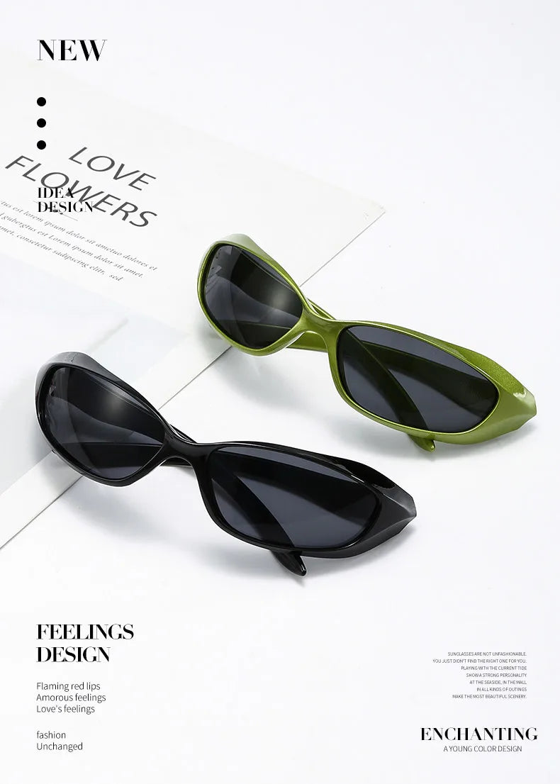 New cross-border riding sunglasses, internet-famous couple style, punk hip-hop sports glasses, European and American futuristic
