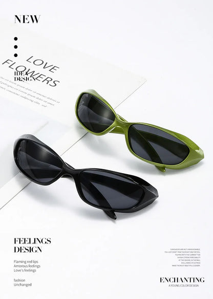 New cross-border riding sunglasses, internet-famous couple style, punk hip-hop sports glasses, European and American futuristic