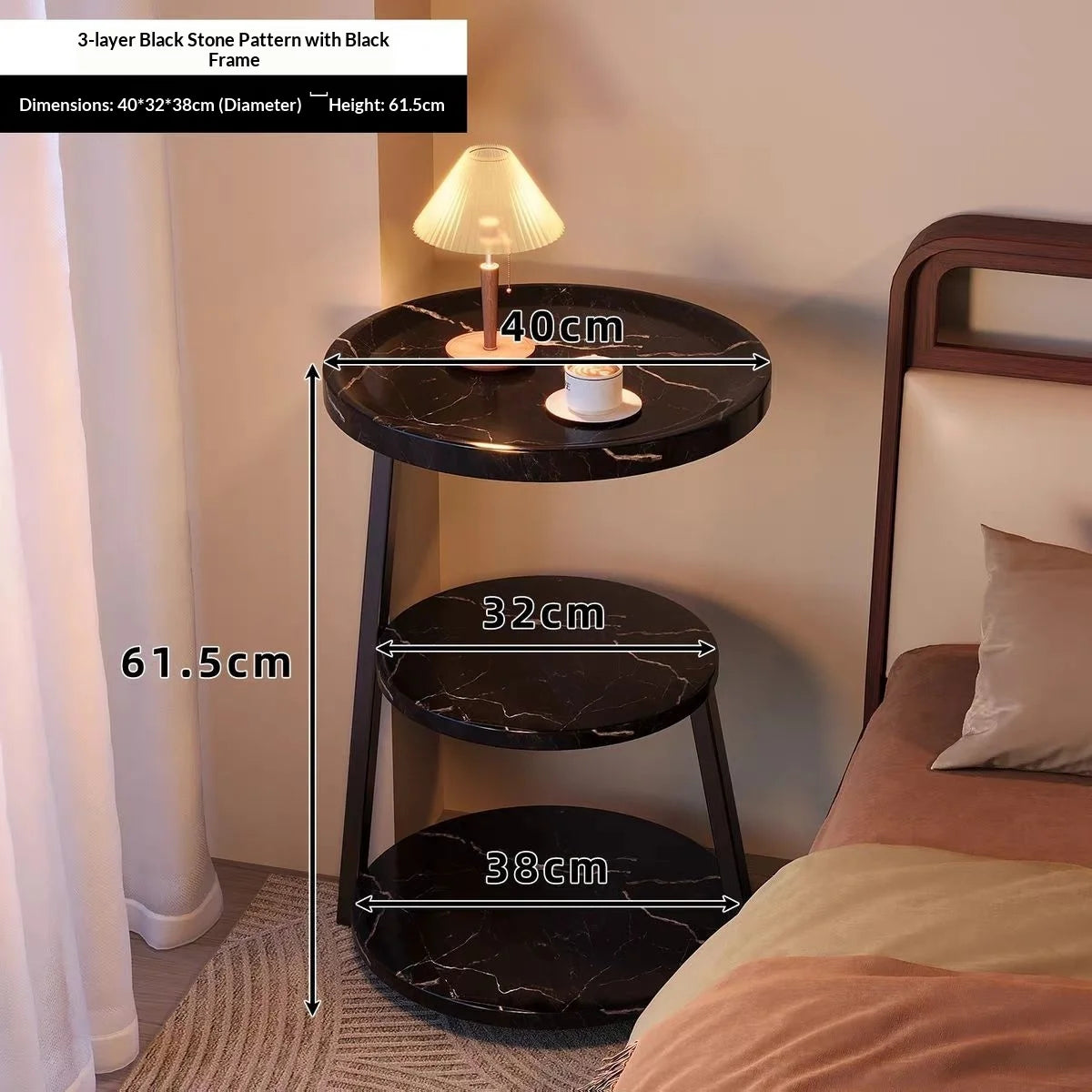 Coffee Table Vintage Multi Tier Small Round Side Table Bedside Nightstand Creative Designer Living Room Coffee Table Bedroom