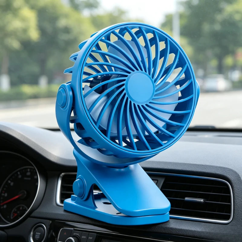 Portable USB Rechargeable Fan, Silent Strong Airflow Desktop Clip Fan, Mini Personal Fan for Student Dormitory Car Indoor