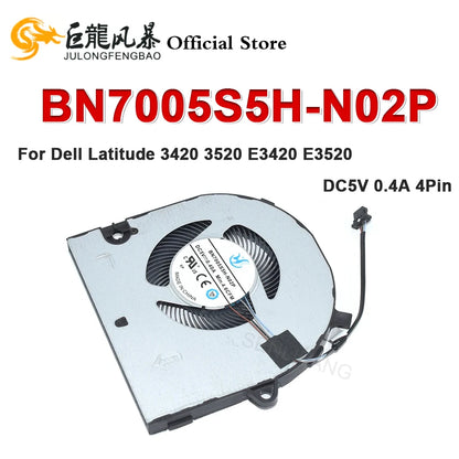 New For Dell Latitude 3420 3520 E3420 E3520 CPU Fan 0YD29T YD29T BN7005S5H-N02P DC5V 4-Line Laptop Cooling