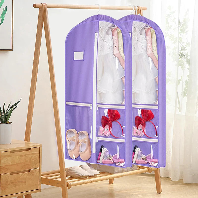 Dance Garment Bags For Dancers 40" Garment Bags For Dance Costumes With 3 Pockets Cheer Uniform Garment Bag