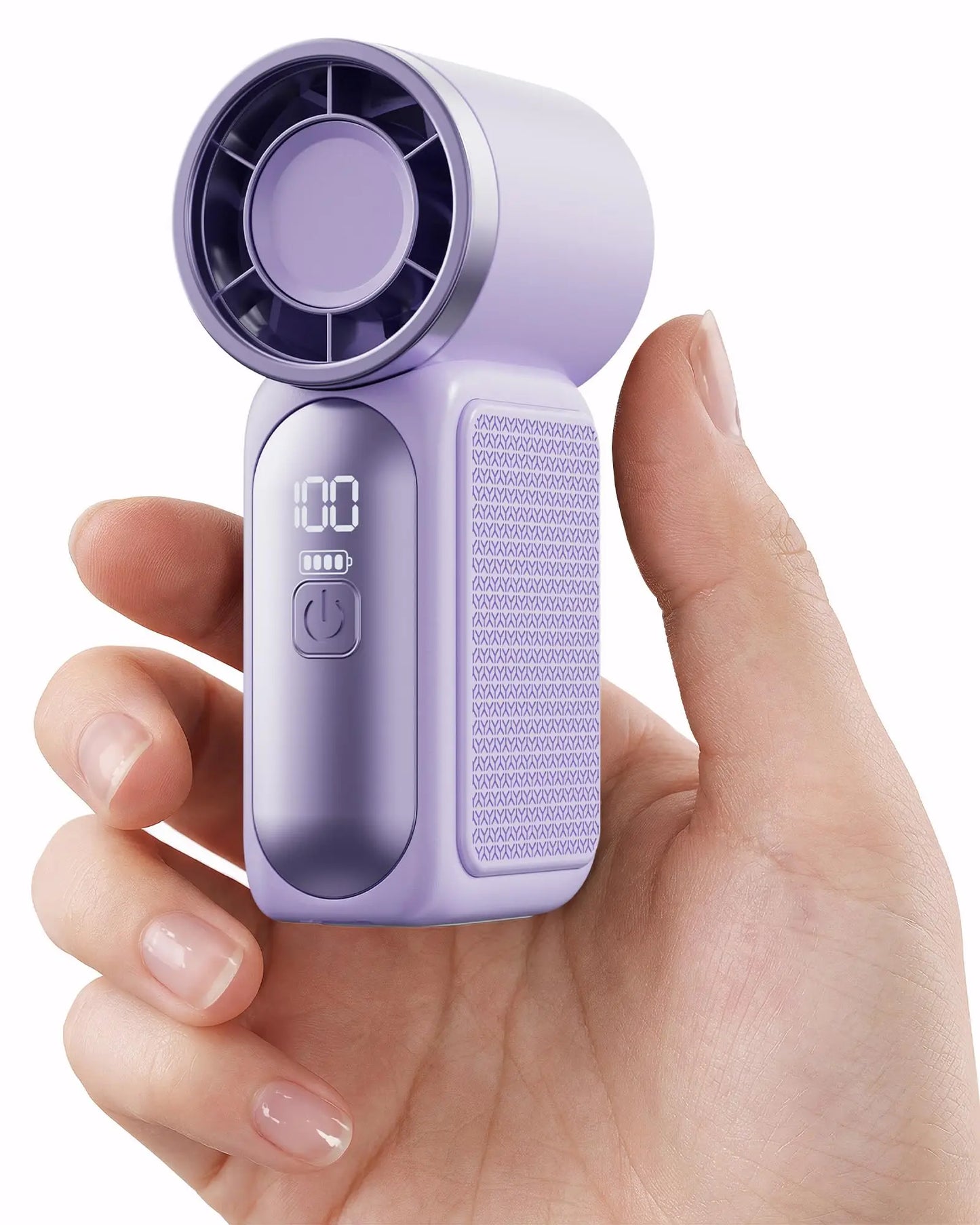 Portable Handheld Mini Fan, 6 Speeds 16900 RPM High Velocity Personal Fan with LED Display, USB Rechargeable,
