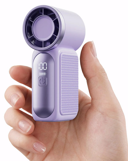 Portable Handheld Mini Fan, 6 Speeds 16900 RPM High Velocity Personal Fan with LED Display, USB Rechargeable,