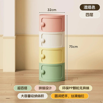 Modern Simple Home Bedroom Bedside Table Nightstands Creative Round Storage Locker Cabinet Nightstand Side Tables Furniture