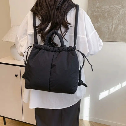 Backpack Women 2025 Fashion Simple Soft Solid Shoulder Bags Handbag Office Lady Girls Backpack