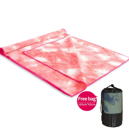 Printed Yoga Mat Non-slip Fitness Blanket Sweat Absorbent Foldable Portable Pilates Exercise Sports Travel Towel 183*63 CM