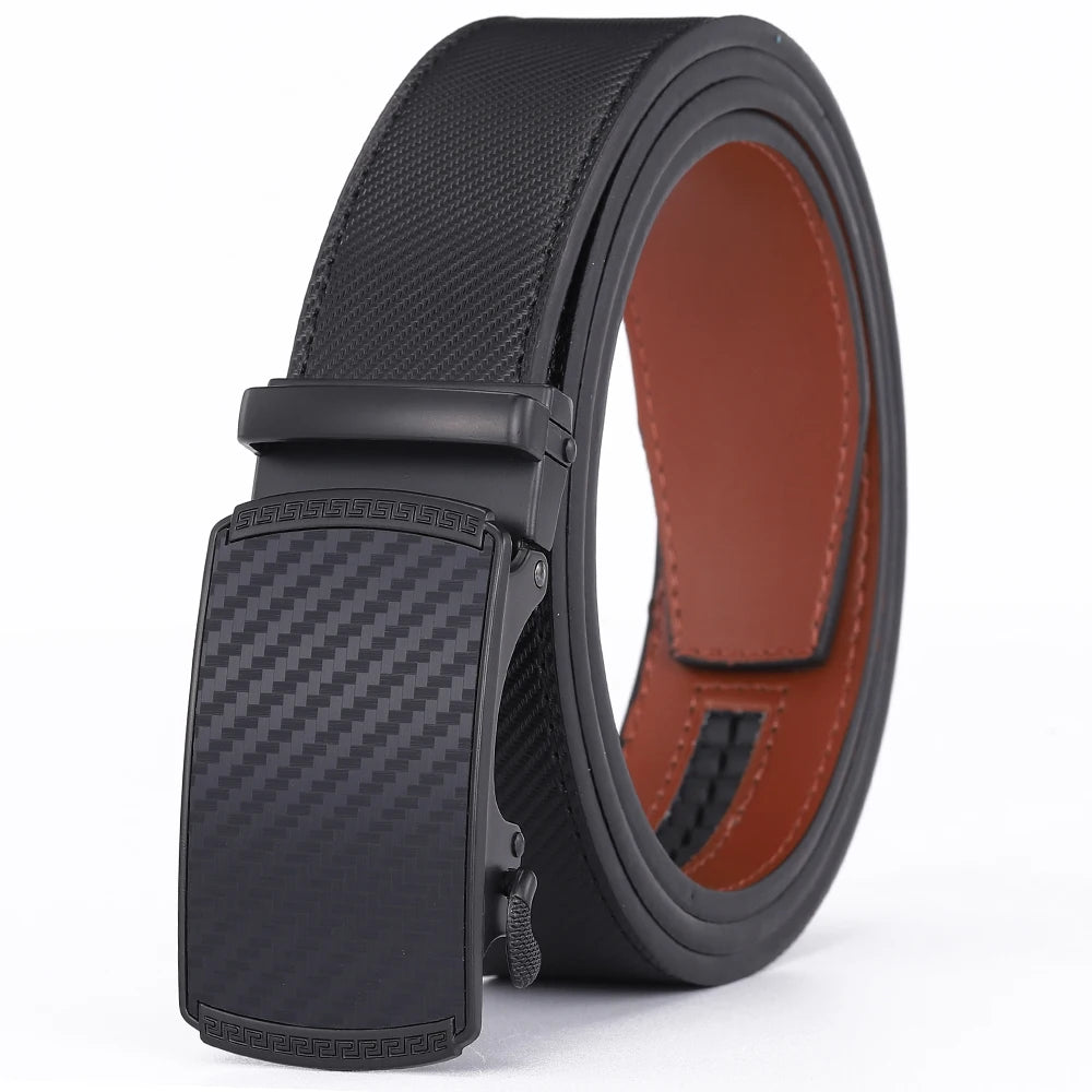 Men Leather Belt Alloy Automatic Buckle Male Belt Man Fashion Belts Genuine Leather Luxury Belts for Men Business Designer Blue
