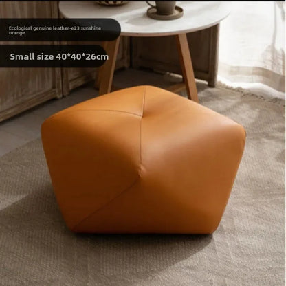Solid wood octagonal stool for home use, shoe changing sofa, footrest, low stool, makeup seat, pedestal