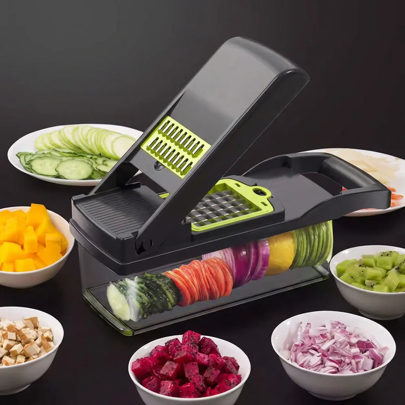 Mandoline Slicer Vegetable Chopper, Adjustable Food Cutter for Potato Fries & Veggies – Detachable Blade Onion Slicer, Kitchen