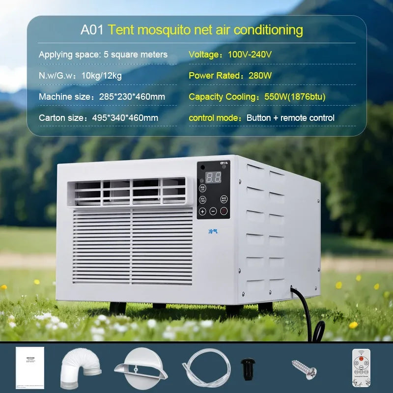 Portable Air Conditioner With Good Quality R290 Refrigerant Real Air Ac Fast Cooling Mini Window Air Conditioner,remote control