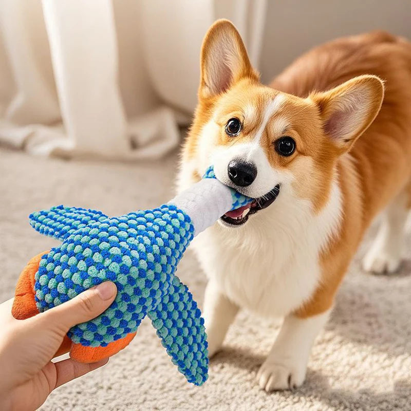 Pet Vocalizing Wild Goose Toy, Dog Chewable Teething Stick, Boredom Relieving Plush Doll, Small Dog Universal Product
