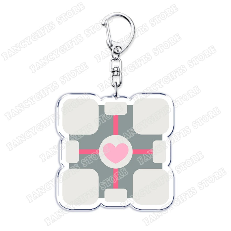 Popular Video Game Keychains for Accessories Bag Glados Aperture Laboratories Science Keyrings Jewelry Gamer Fans Gaming Gifts