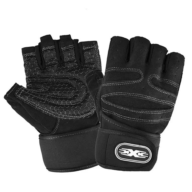Workout Gloves for Men Women Half Finger Glove with Wrist Wrap for Sport Weight Lifting Training Bicycle Motorcyclist Gym Glove