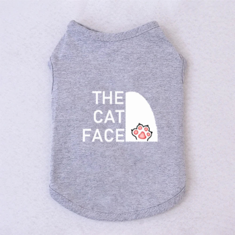 1 Pc Pet Vest, Text Print Summer Breathable Cat Clothing, Siamese, Ragdoll Silver Tabby vest