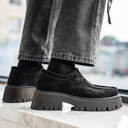 Men's Shoes 2025 Autumn New Style High-heel Thick-soled Loafers, Durable and Retro Casual Shoes, Everyday Street Trend Sneakers