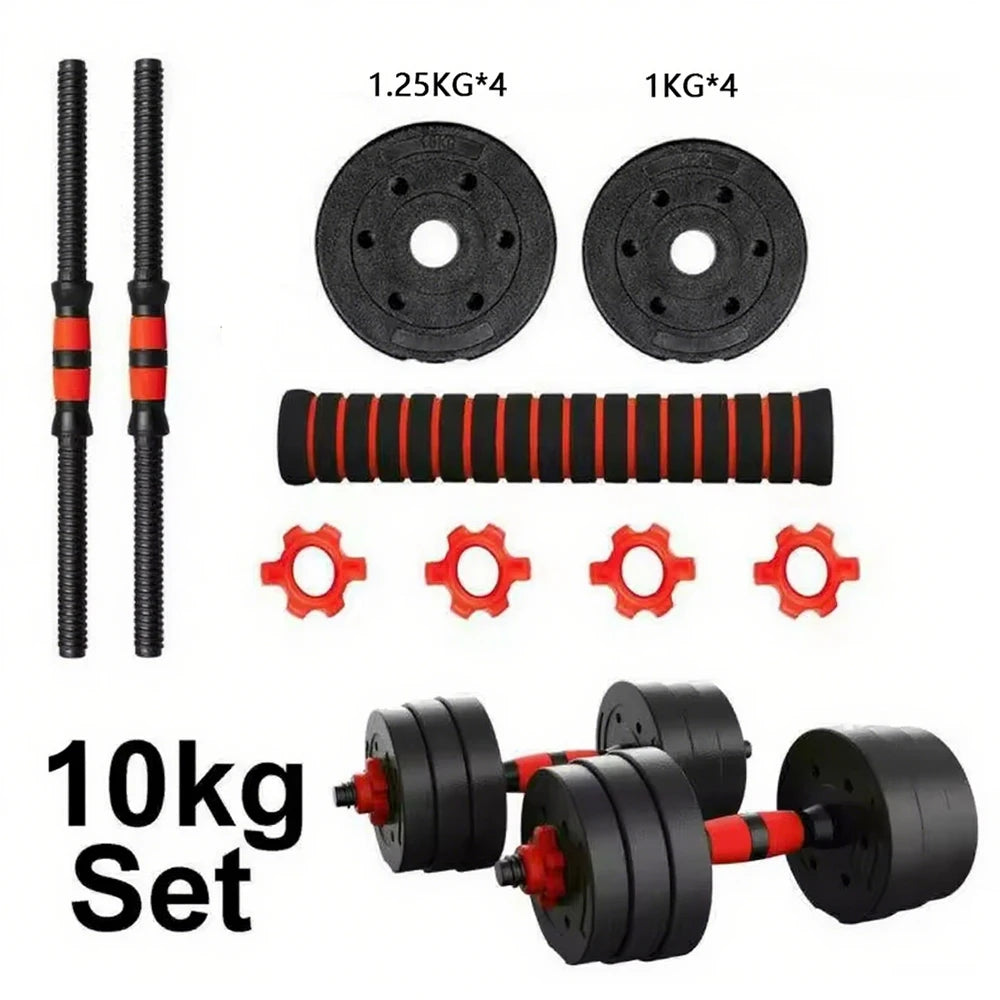 Adjustable dumbbell and barbell set, weights - 10kg 15kg 20kg 30kg 40kg 50kg, gym and home dumbbells suitable for men