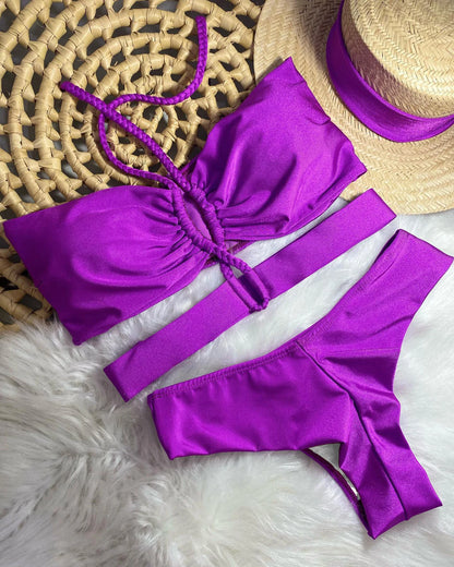 SEAURAL 2025 New Braided Rope Bandage Stripes Brazilian Bikini Swimwear Women's Swimsuit Two Piece Set Female Sexy Beachwear