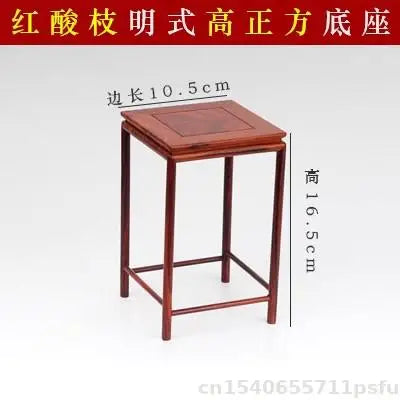 Stool Shape Wooden Pedestal Crafts Vase Flower Pot Bonsai Decorative Shelves Figurines Incense Display Stand Fish Tank Wood Base