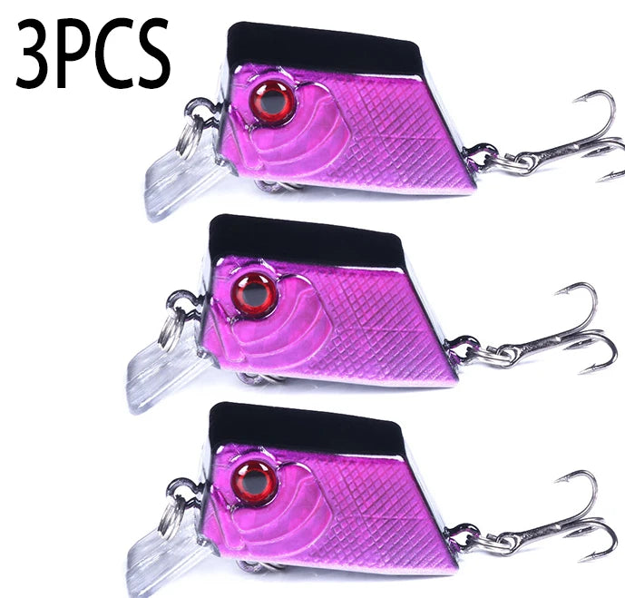 Hengjia 4.5cm 7g Square Crankbait Fishing Wobbler Diving Swimming Bait for Bass Pike Artificial Fishing Tackle