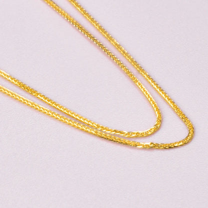 Pure 18K yellow gold necklace Fine Jewelry Needle Chopin au750 Fine Jewelry Chopin chain versatile party gift for women x534