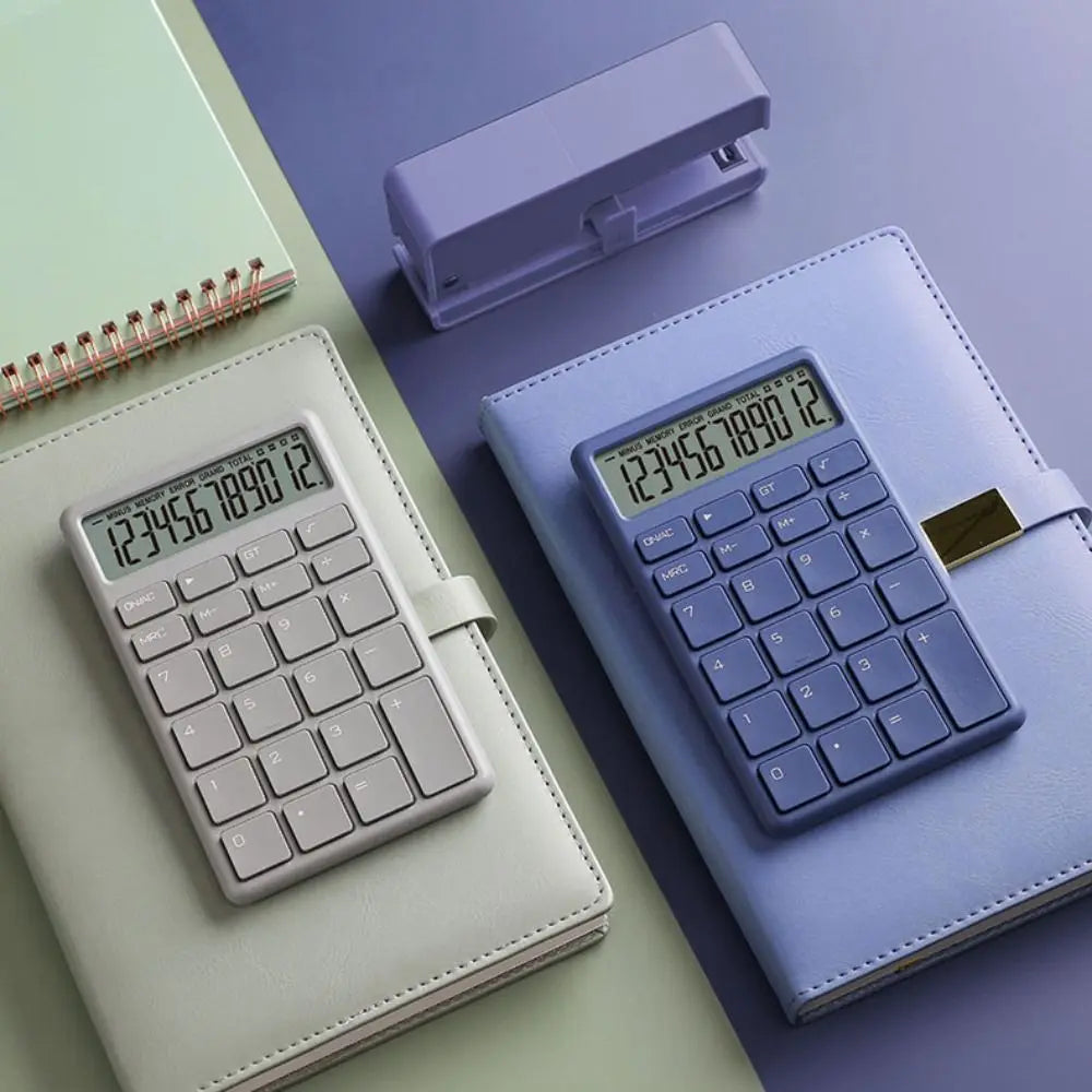 Student Calculator Simple Design 12 Digits Basic Calculator High Sensitivity Button Portable Calculator Student Stationery