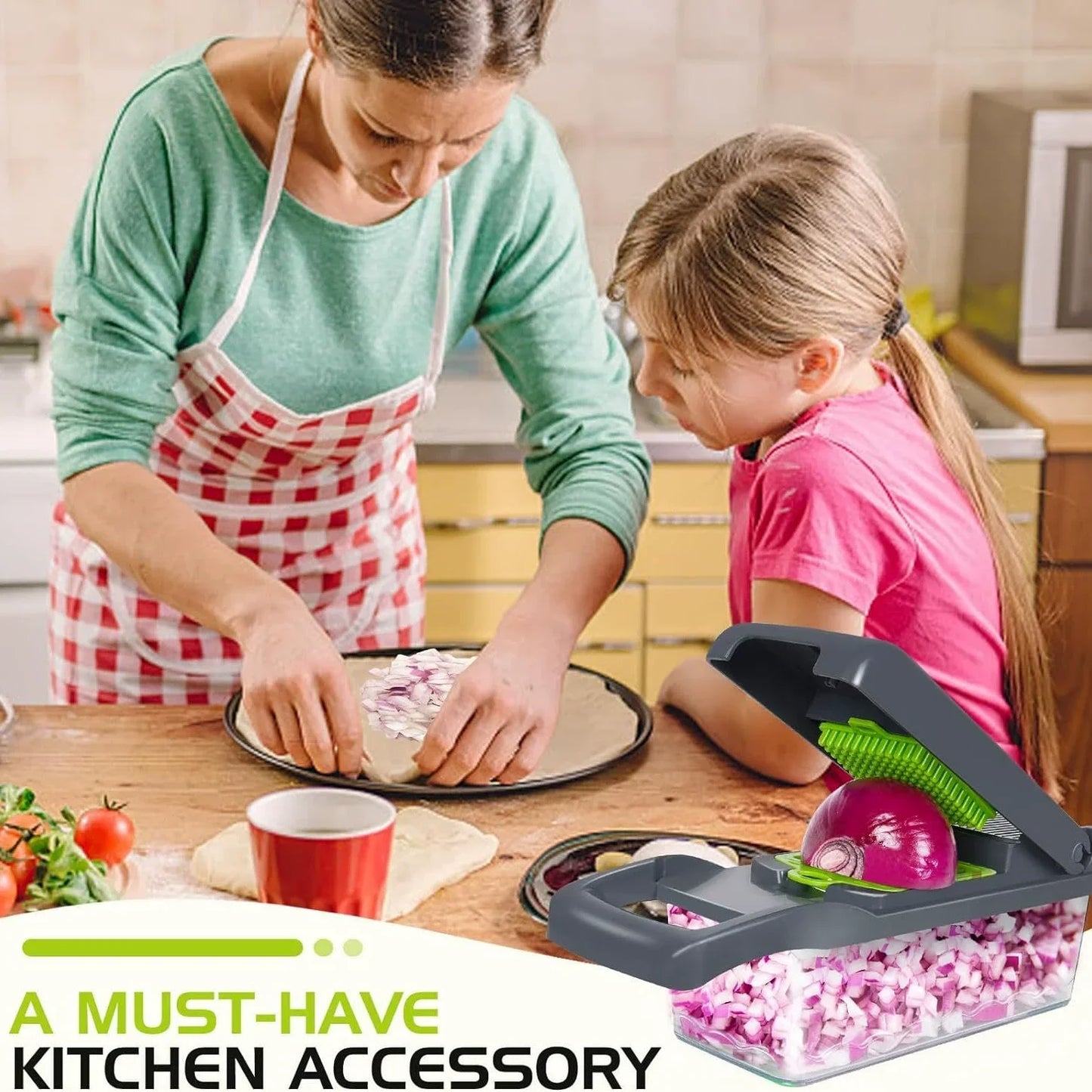 Pro-Series 16-in-1 Vegetable Chopper, Dewpeton Mandoline Slicer, Veggie Chopper, Food Chopper with Container, Vegetable Cutter