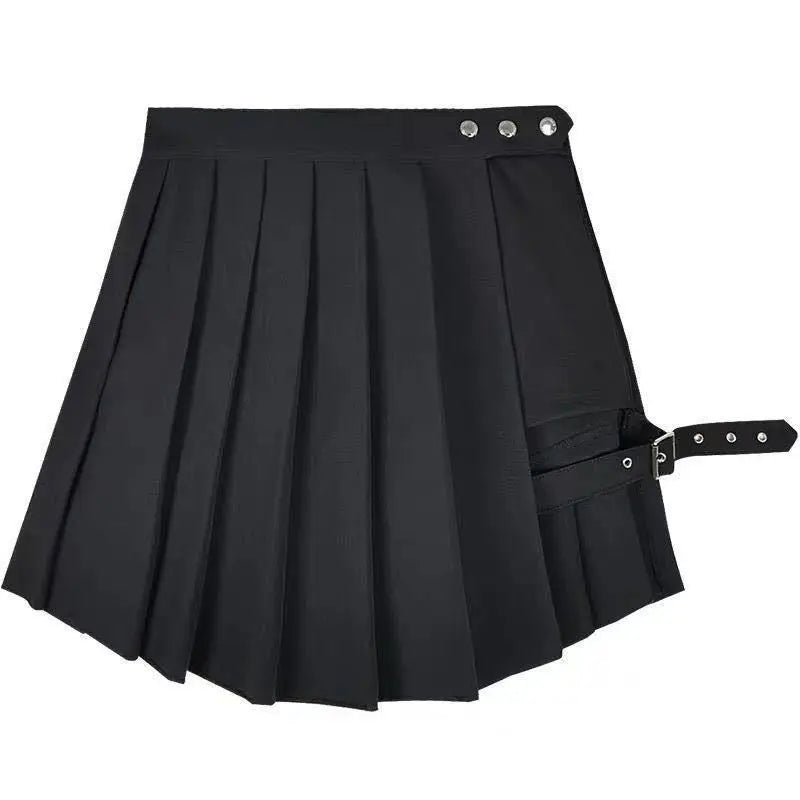 Gothic Split Pleated Skirt Women Irregular Mini Short Skirts Fashion Trend Punk Streetwear Plus Size Sexy Bottoms Y2k Clothes