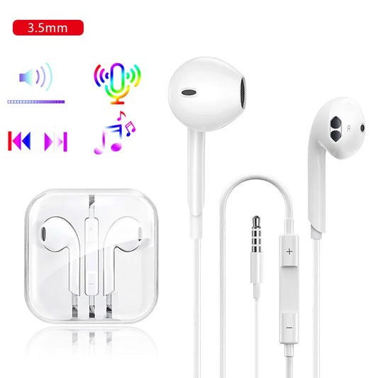 Original Wired  Earphones For iPhone 15 14 13 12 11 Pro Max XR XS 8 Plus In-Ear Headphones Headset Accessories