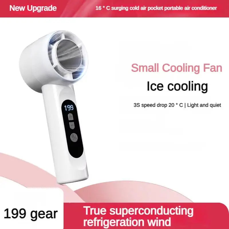 Portable Handheld Fan 199-Speed Mini Fan USB Rechargeable Cooling Refrigeration Fan Pocket Design for Travel Concerts Camping
