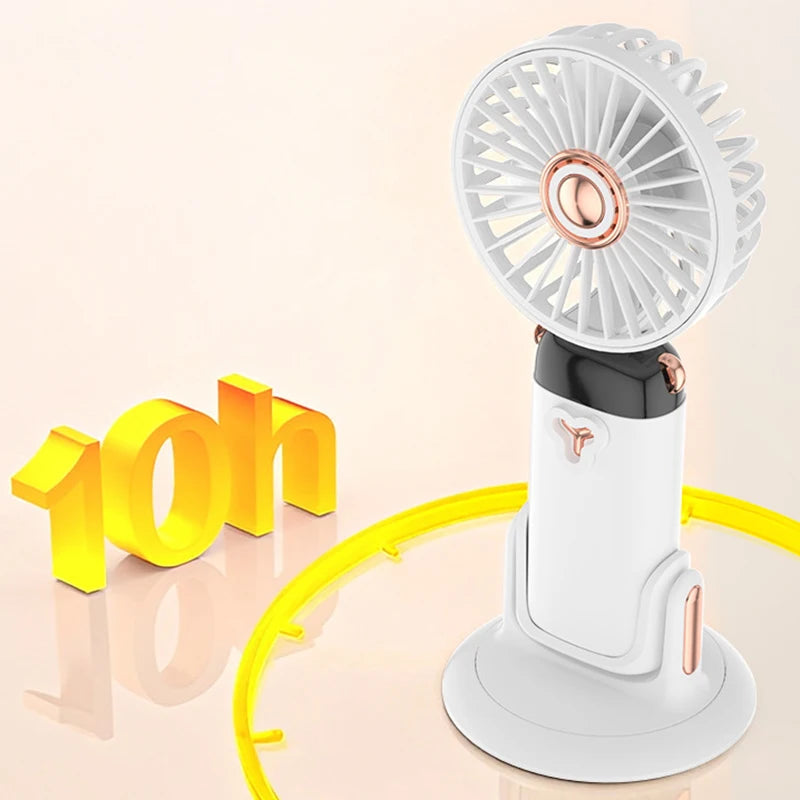 Portable Handheld Fan For Student Adjustable Desk Fan with Base Multifunction Foldable Travel Mini Fans Outdoor Stroller Fans